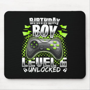 Stufe 6 Unverriegeltes Videospiel 6. Geburtstag Gi Mousepad