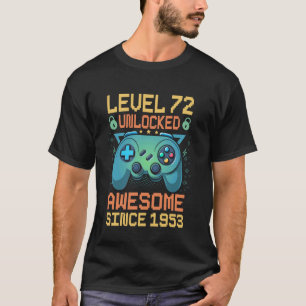 Stufe 72 freigeschaltet Video Gamer 72. Geburtstag T-Shirt