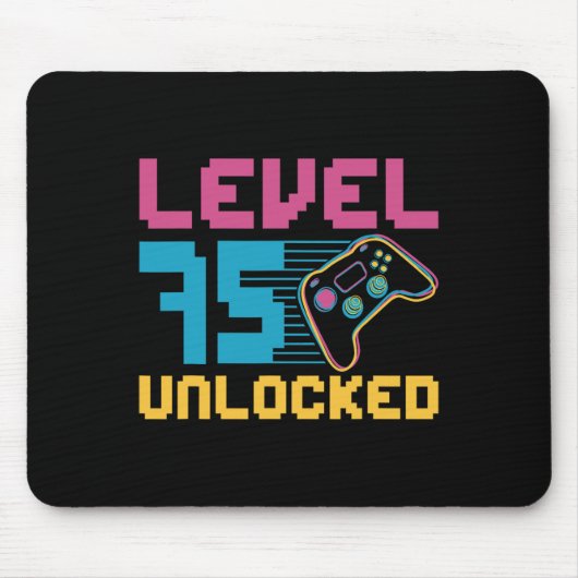 Stufe 75 Entsperrtes Gaming Geburtstag Mousepad (Vorne)