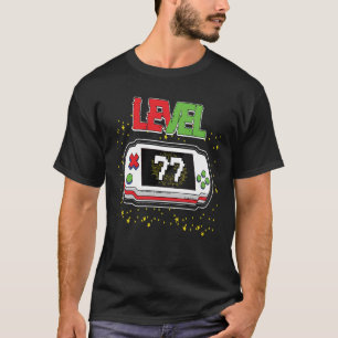 Stufe 77 Entsperrte Geburtstag 77 Jahre altes Vide T-Shirt