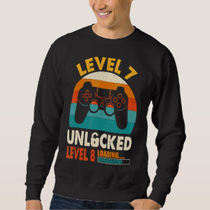 Stufe 7 Entsperrter Geburtstagskind 7 Jahre altes  Sweatshirt