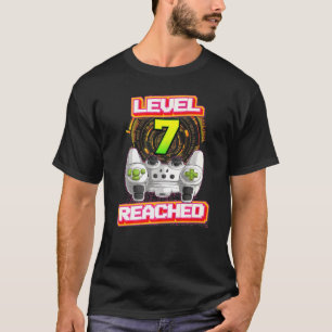 Stufe 7 Erreichter Gamer 7. Geburtstag Video Gamin T-Shirt