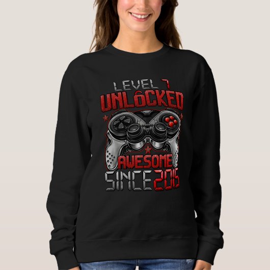 Stufe 7 Phantastisch seit 2015 7. Geburtstag Sweatshirt (Vorderseite)