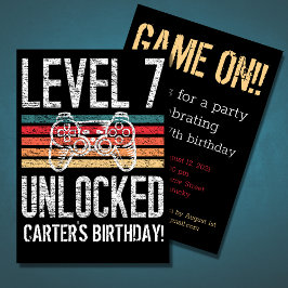 Stufe 7 Unabgeschlossen 7 Geburtstag Personalisier Einladung