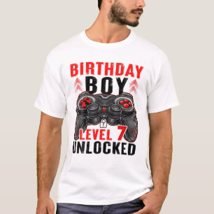 Stufe 7 Unverschlossene Geburtstagsjunge 7-jährige T-Shirt