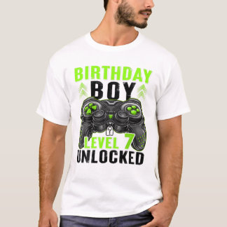 Stufe 7 Unverschlossene Geburtstagsjunge 7-jährige T-Shirt
