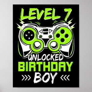 Stufe 7 Unverschlossene Kinder 7. Geburtstag Vinta Poster