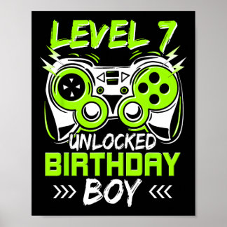 Stufe 7 Unverschlossene Kinder 7. Geburtstag Vinta Poster