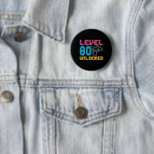 Stufe 80 Unverriegeltes Gaming Geburtstag Button (Beispiel)