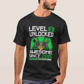 Stufe 8 Freigeschaltet Großartig Seit 2015 Gamer 8 T-Shirt