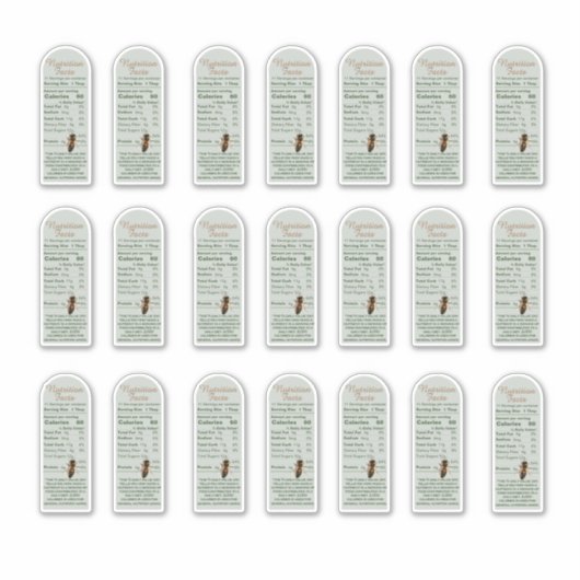 Stufe 8 oz Muth Jar Nutrition Fakten mit BienenVin Aufkleber (Vorderseite)