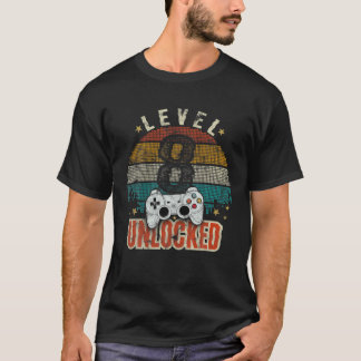 Stufe 8 Unverschlossene Kinder 8. Geburtstagskamer T-Shirt