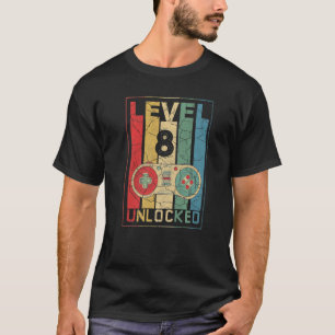 Stufe 8 Unverschlossenes 8. Geburtstags-Shirt-Vide T-Shirt