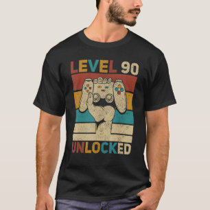 Stufe 90 Unverschlossener 90. Geburtstag 90 Jahre T-Shirt