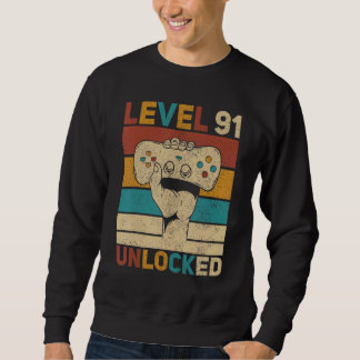 Stufe 91 Unverschlossener 91. Geburtstag 91 Jahre  Sweatshirt