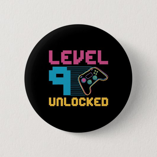 Stufe 9 freigeschaltetes Gaming-Geburtstag 1  Button (Vorderseite)