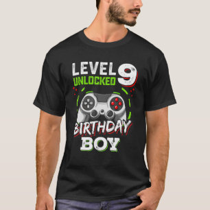 Stufe 9 Ungesperrte Video-Gamer für den Geburtstag T-Shirt