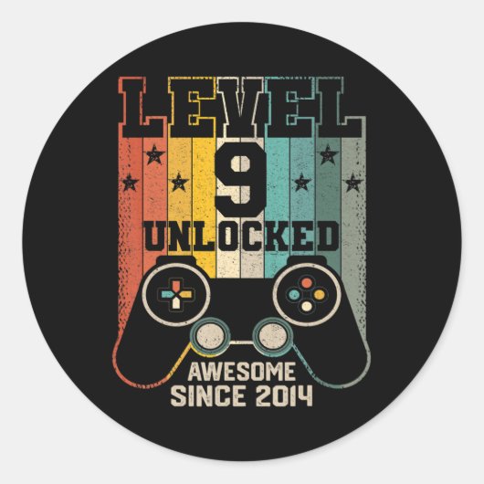 Stufe 9 Unverriegeltes Phantastisches 2014-Boy-Vid Runder Aufkleber (Vorderseite)