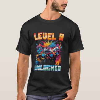 Stufe 9 Unverschlossenes 9. Geburtstagskinder-Vide T-Shirt