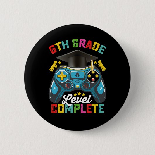 Stufe Abschluss Gaming Gamer Button (Vorderseite)