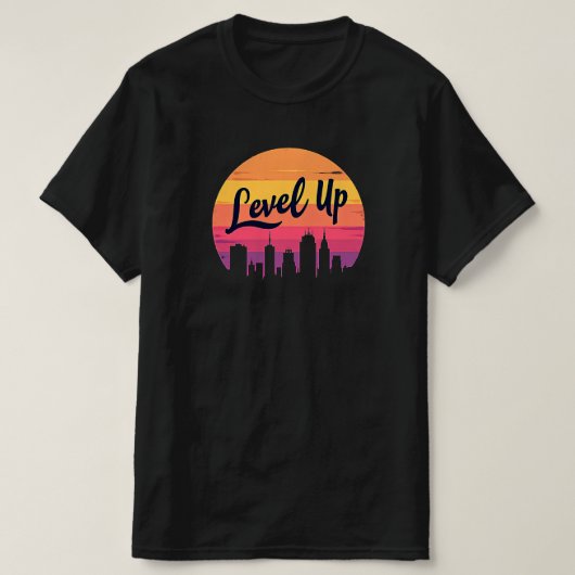 STUFE AUF SKYLINE RETRO SUNSET T-Shirt (Design vorne)