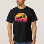 STUFE AUF SKYLINE RETRO SUNSET T-Shirt (Vorderseite)