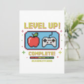 Stufe bis zum 8. Grad entsperrt | Funny Gamer Einladung (Stehend Vorderseite)