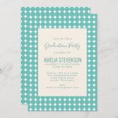 Stufe des Aquamarinen geometrischen Punktmusters m Einladung (Vorne/Hinten)