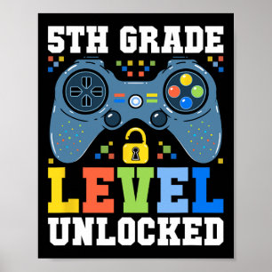 Stufe Ungesperrter Gamer erster Schultag Poster