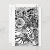 Stufen unter Leuchtstift und Farbillustrierung Postkarte (Vorne/Hinten)