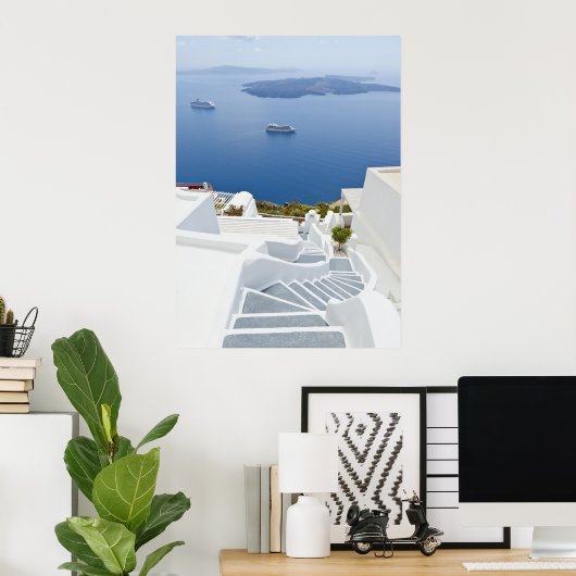 Stufen von Santorin Poster (Heimbüro)