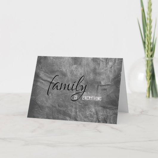 Stufenbruder Geburtstagskarte aus grauem Leder Karte (Vorderseite)