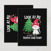 Stuff Funny Christmas Cat Begleitkarte (Vorne/Hinten)