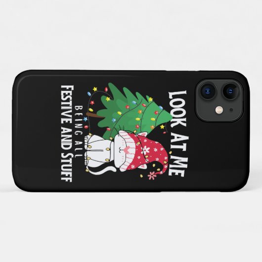 Stuff Funny Christmas Cat Case-Mate iPhone Hülle (Rückseite (Horizontal))