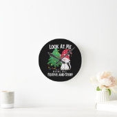 Stuff Funny Christmas Cat Runde Wanduhr (Zuhause)