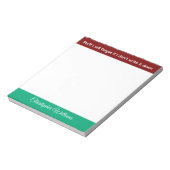 Stuff I will forget name burgundy green Notizblock (Rotiert)