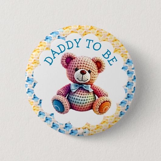 Stuffed Animals Boy's | Dad To Be Baby Shower Button (Vorderseite)