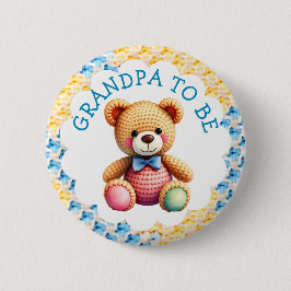 Stuffed Animals | Grandpa to Be Baby Shower Button