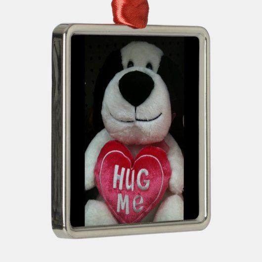 STUFFED HUND SAGT "HUG ME" ORNAMENT (Rechts)