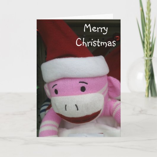 STUFFED MONKEY CHRISTMAS WISH FEIERTAGSKARTE (Vorderseite)