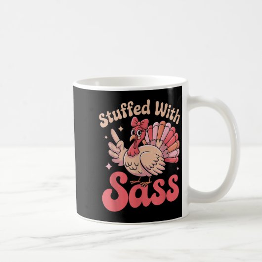 Stuffed With S Turkey Cute Nk Coquette Thanksgivin Kaffeetasse (Rechts)