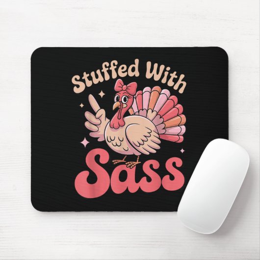 Stuffed With S Turkey Cute Nk Coquette Thanksgivin Mousepad (Mit Mouse)