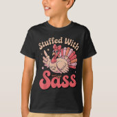 Stuffed With S Turkey Cute Nk Coquette Thanksgivin T-Shirt (Vorderseite)