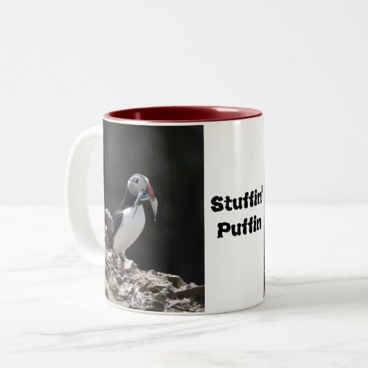 Stuffin Puffin-Tasse Zweifarbige Tasse (Vorderseite Links)