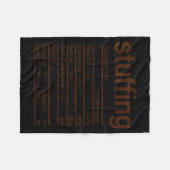 Stuffing Nutrition Facts Funny Thanksgiving Food C Fleecedecke (Vorderseite (Horizontal))