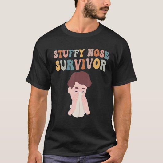 Stuffy Nose Survivor Retro Funny Sprichwort Man Fr T-Shirt (Vorderseite)