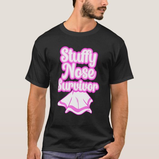 Stuffy Nose Survivor Rhino Cold Flu Girl T-Shirt (Vorderseite)