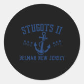 Stugots Belmar Nj Rope Retro Sarcastic Funny Boati Runder Aufkleber (Vorderseite)