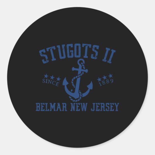 Stugots Belmar Nj Rope Retro Sarcastic Funny Boati Runder Aufkleber (Vorderseite)