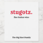 Stugotz feines italienisches Weinlabel Weinetikett (Einzelnes Label)
